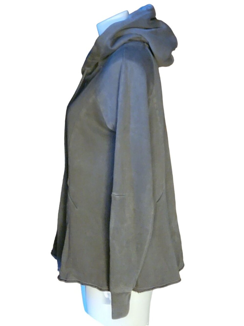 Pilcro Anthropologie Flynn Hoodie Sweatshirt Small Gray Peplum Raw Hem Pullover - Picture 6 of 7